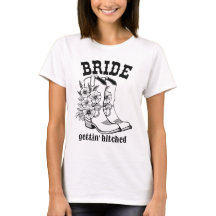 Camiseta Floral Boots Bride Gettin' Hitched