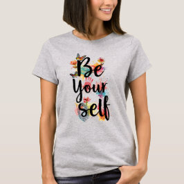 Camiseta Floral Borboleta Aquarela Feminina Seja V
