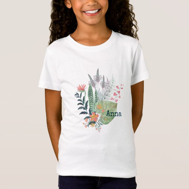 Camiseta floral Botânico tropical personalizado (Frente)