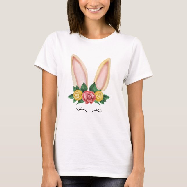 Camiseta Floral Bunny Fantasy (Frente)