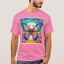 Camiseta Floral Butterfly Art Design