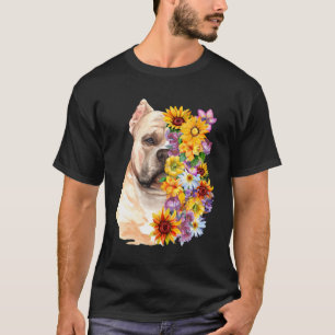 Camiseta Floral Colorida Mamãe Flor Cão de Girassol L