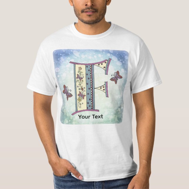 Camiseta floral com monograma F (Frente)