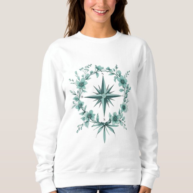 Camiseta Floral Compass – Women’s Sweatshirt (Frente)