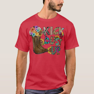 Camiseta Floral CowGirl Boots Chuta Pó E Pó