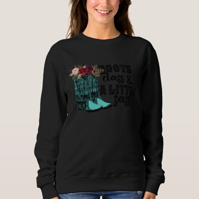 Camiseta Floral Cowgirl Boots Class A Lil Sass Western Coun (Frente)