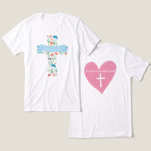 Camiseta Floral Cross John 3:16 Unisex
