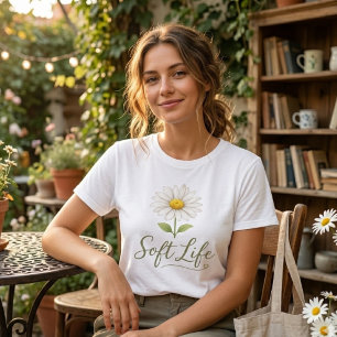 Camiseta Floral de Aquarela de Margarida Estética