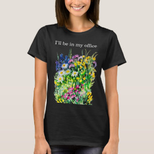 Camiseta Floral de Aquarela "Estarei no Meu Escrit