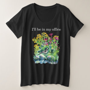 Camiseta Floral de Aquarela "Estarei no Meu Escrit