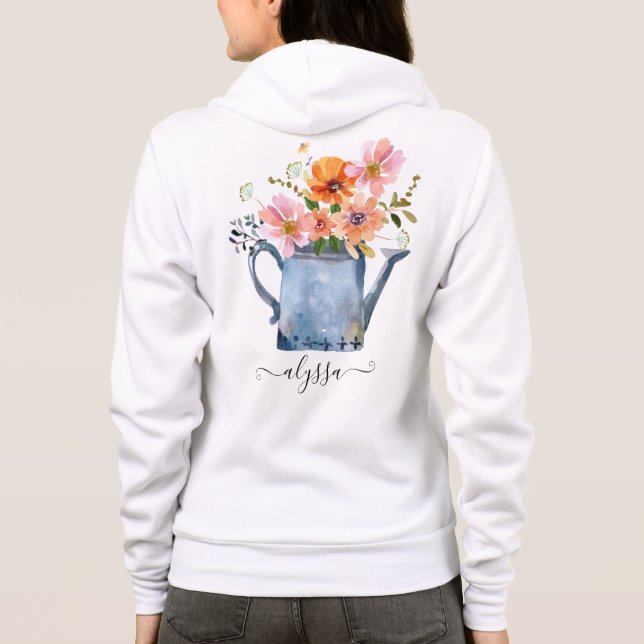 Camiseta Floral De Aquarela Pintada À Mão (Verso)