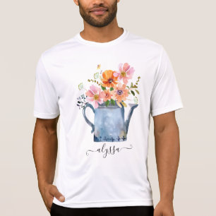 Camiseta Floral De Aquarela Pintada À Mão