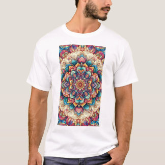 Camiseta floral de cheio de cor