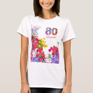 Camiseta floral de convidado de honra da festa de