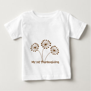Camiseta Floral de Dente-de-Leão Abstrato Marrom