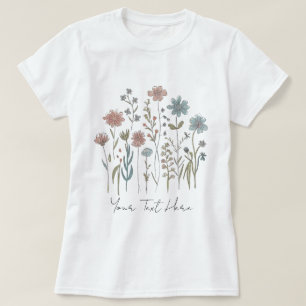 Camiseta Floral de flor selvagem personalizado moderno