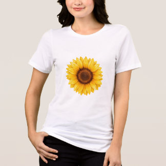 Camiseta Floral de Girassol Amarelo Aquarela