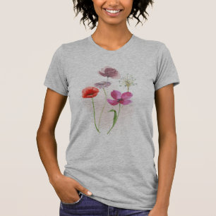 Camiseta Floral de Haste Única