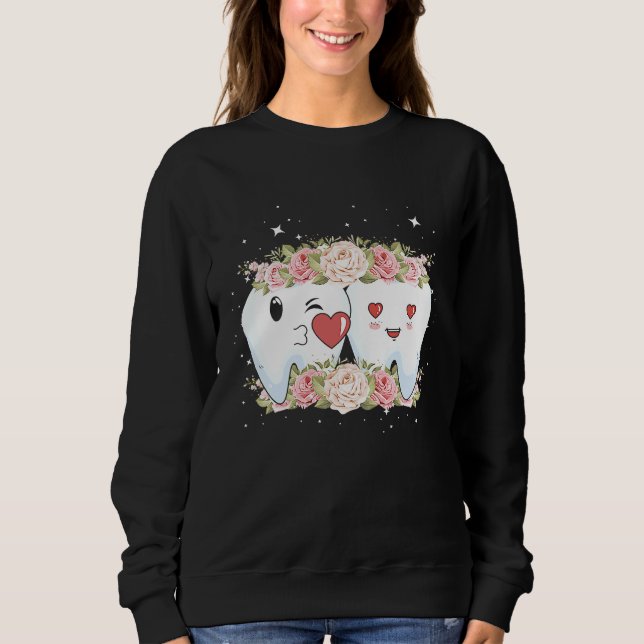 Camiseta Floral Dentist Dental Hygienist Valentine's Day (Frente)
