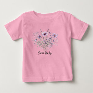 Camiseta floral doce para bebê