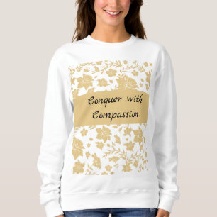 Camiseta Floral Dourado Elegante Inspirador