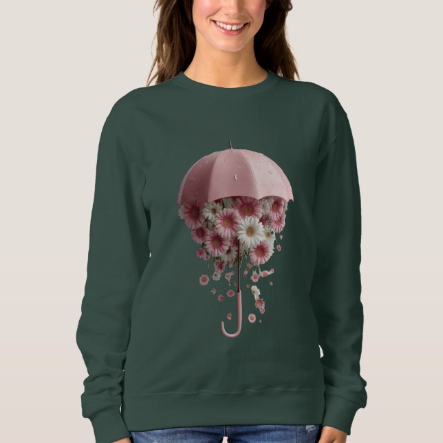 Camiseta Floral Downpour Bloomfall Sheltered by Spring Wher (Frente)