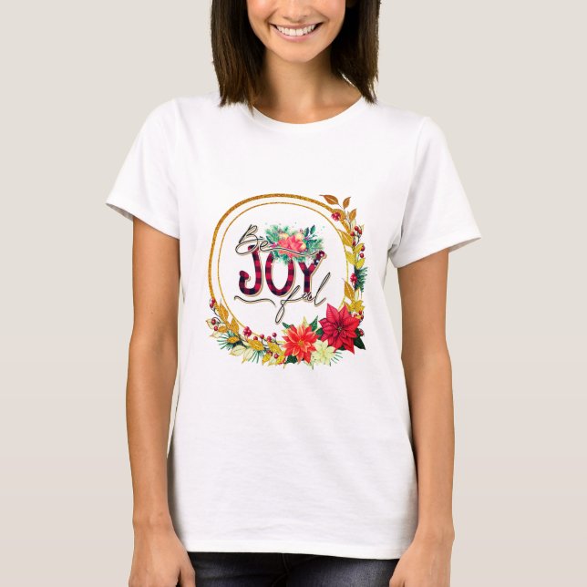 Camiseta Floral e Xadrez Natalino Alegre (Frente)