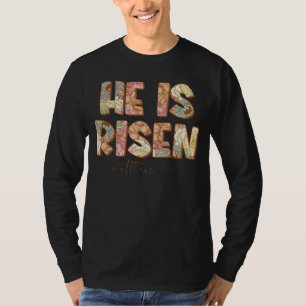 Camiseta Floral Ele Ressuscitou Mateus 28 6 Flores Cristão