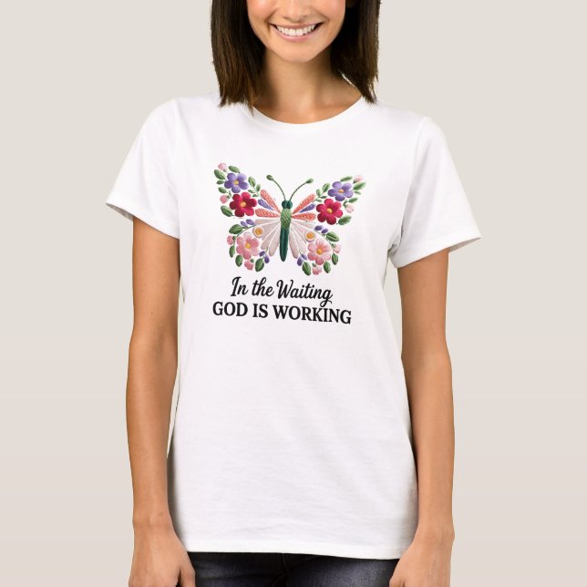 Camiseta Floral Embroidery Butterfly Grace Style (Frente)
