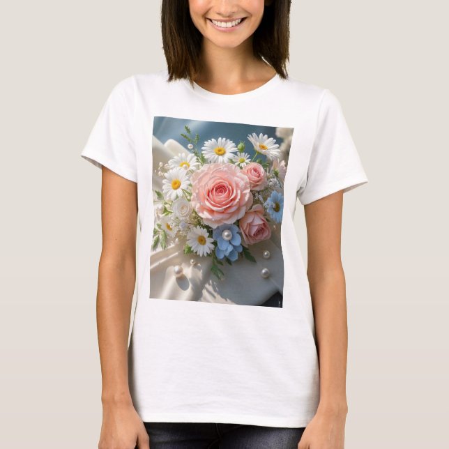 Camiseta Floral Eterno elegance encontra romance sussurrado (Frente)