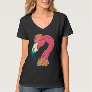 Camiseta Floral Exótica Aves Tropicais Flores Rosa Fl