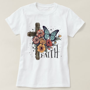 Camiseta Floral Faith Cross