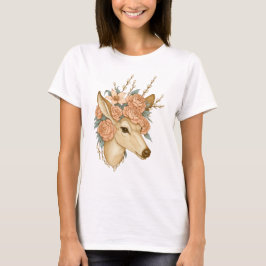 Camiseta Floral Fawn - Espírito Gentil da Natureza