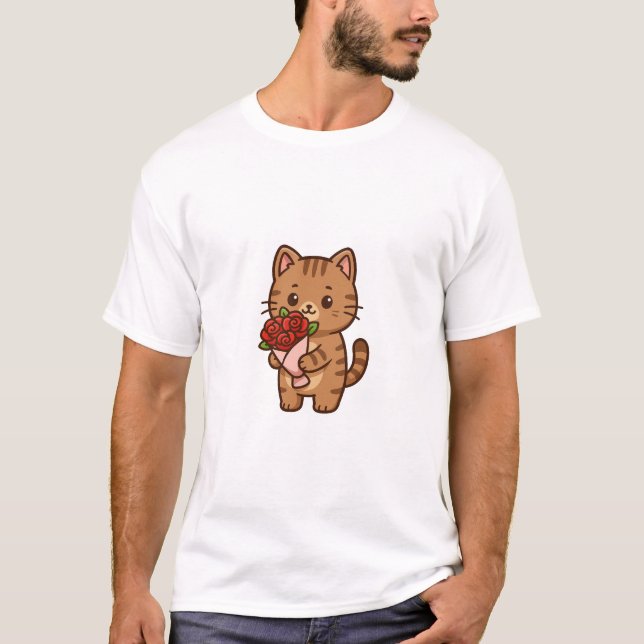 Camiseta Floral Feline Love Boxy (Frente)