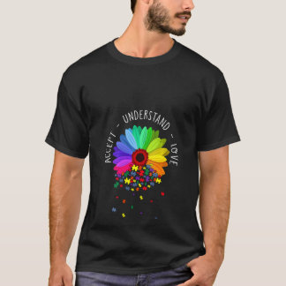 Camiseta Floral Feminino Conscientização do Autismo Flor de