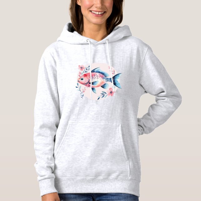 Camiseta Floral Fish Circle – Women’s Hoodie (Frente)