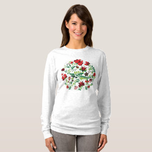 Camiseta Floral Folclórico Húngaro Matyo à Mão Livre