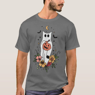 Camiseta Floral Ghost Halloween Spooky Season Ghost Flower