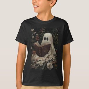 Camiseta Floral Ghost Leading Book Halloween Figurume Gothi