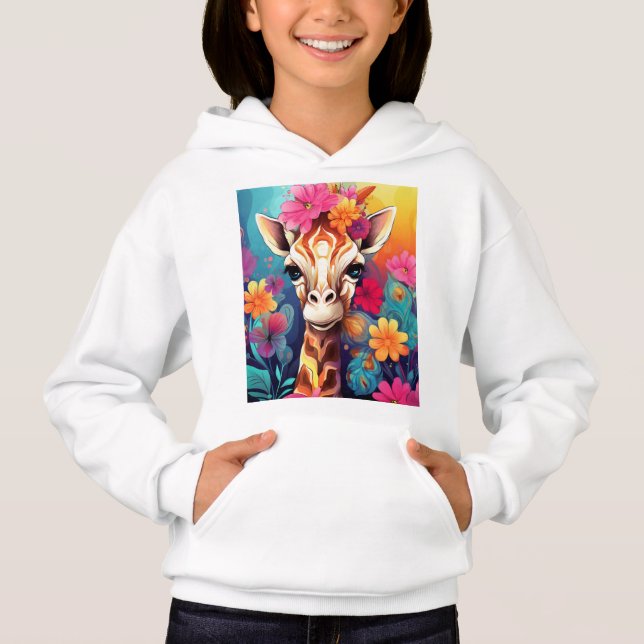 Camiseta Floral Girafa Portrait- 9320 (Frente)