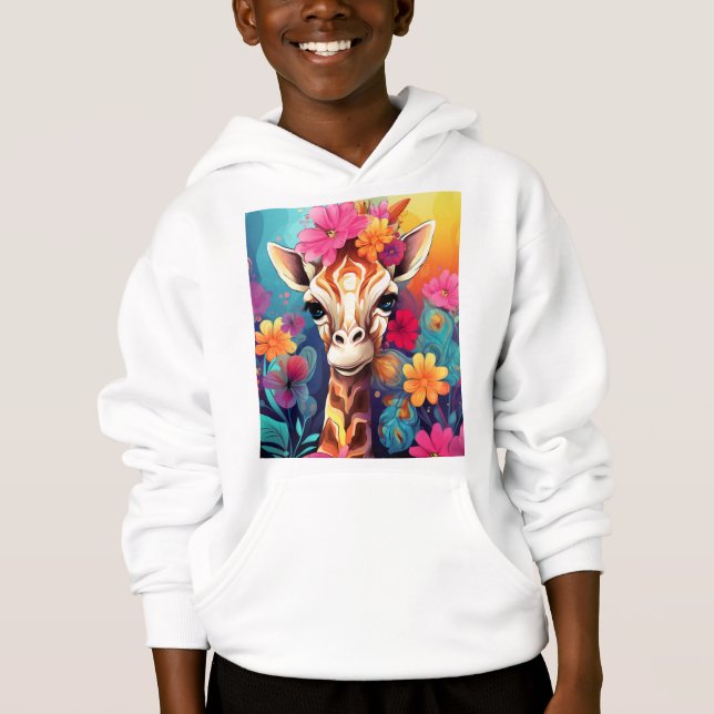 Camiseta Floral Girafa Portrait- 9320 (Frente)