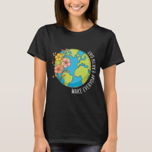 Camiseta Floral Globo Faça Todos os Dias Dia da Te