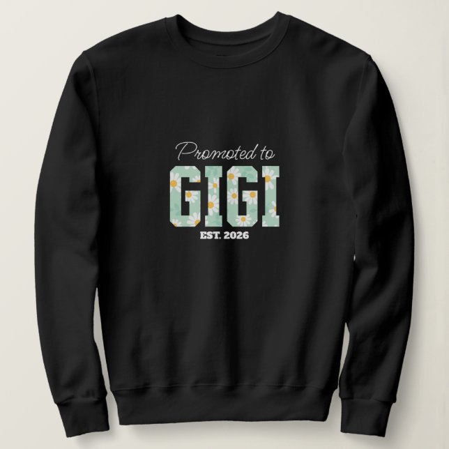 Camiseta Floral Grandma, Promoted to Grandma  (Frente do Design)