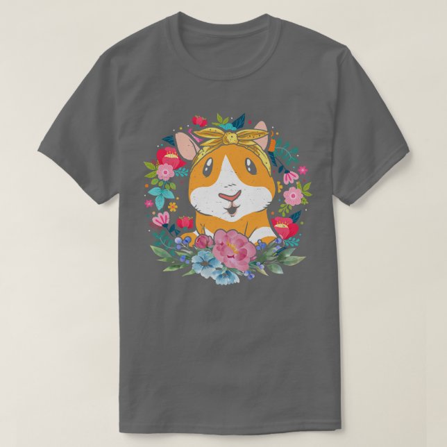 Camiseta Floral Guinea Pig  (Frente do Design)