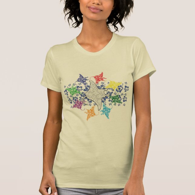 Camiseta Floral Hawaiian Manta Ray (Frente)