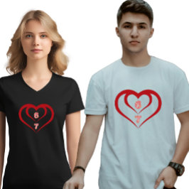 Camiseta Floral Heart 6 7 Meme Valentine Matching