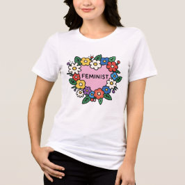 Camiseta Floral Heart Feminist Tri-Blend Shirt