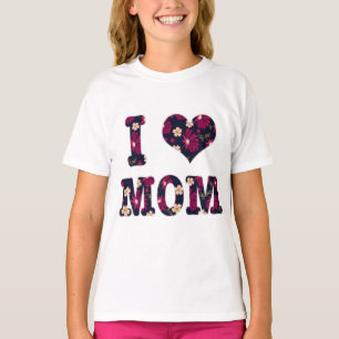Camiseta Floral I Love Mãe