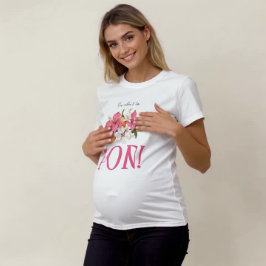 Camiseta Floral "I'm About to POP!" Baby Shower