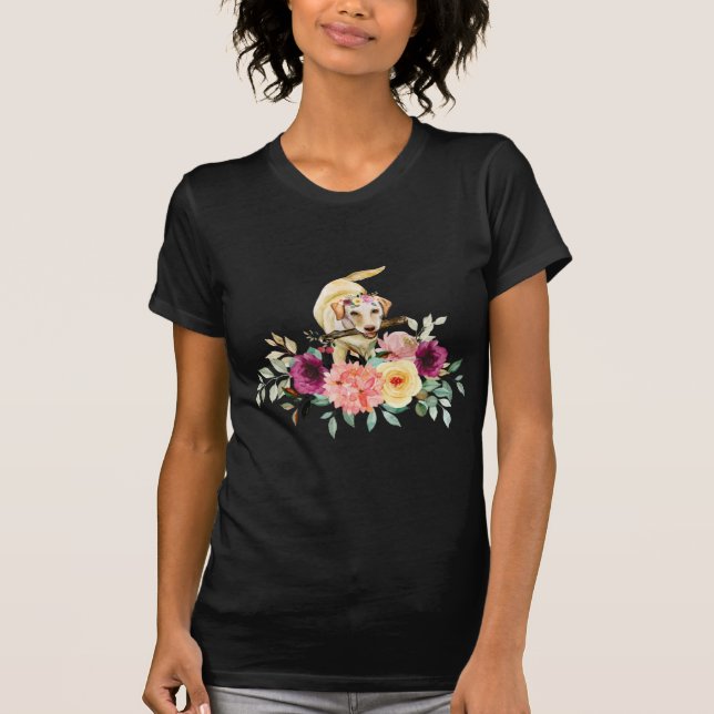 Camiseta Floral Labrador Retriever (Frente)